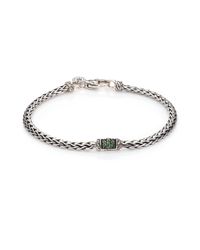 John Hardy | Metallic Classic Chain Tsavorite & Sterling Silver Slim Station Bracelet | Lyst