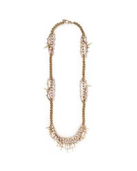 Erickson Beamon | Metallic Iron Butterfly' Cross Pendant Glass Pearl Necklace | Lyst
