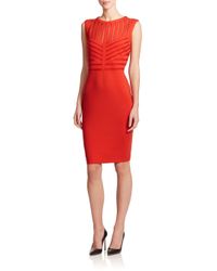 ESCADA | Red Cut-out Jersey Sheath | Lyst