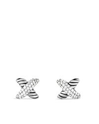 Lyst David Yurman X Earrings With Diamonds In Metallic David Yurman Women S Metallic X Earrings With Diamonds
