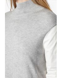 French Connection | Gray Naomi Knitted Shirt Tunic | Lyst
