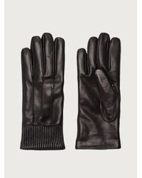 Ferragamo Red Lined Nappa Gloves for men