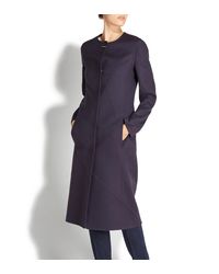 Ferragamo - Blue Collarless Cashmere Coat - Lyst