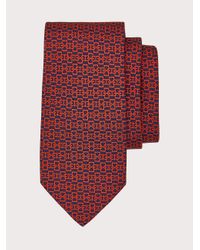 Ferragamo Corbata de seda estampado pajarita - Rojo