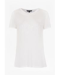French Connection | White Good Bad Sequin T-shirt | Lyst