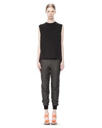 Alexander Wang Gray Cotton Twill French Terry Sweatpants