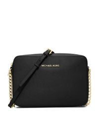 MICHAEL Michael Kors | Black Jet Set Travel Saffiano Crossbody Bag | Lyst