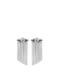Iosselliani | Metallic Perforated Cheetah Head Crystal Fringe Earrings | Lyst