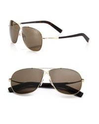 Tom Ford | Gold Criss-cross 61mm Aviator Sunglasses for Men | Lyst