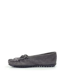 Minnetonka | Gray Suede Moccasin | Lyst
