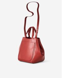 Filippa K Shelby Mini Bucket Leather Bag Brick in Red - Lyst