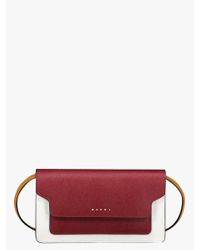 Marni Red Saffiano Leather Mobile Pouch