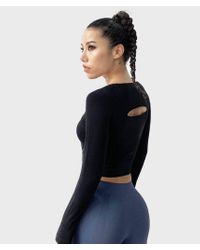 FITGIRL UNIVERSETM Black Back Cutted Long Sleeve Shirt