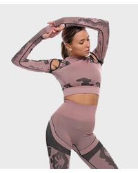 FITGIRL UNIVERSETM Pink Kombat Seamless Long Sleeve Cropped Shirt