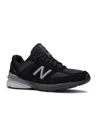 New Balance Leather 990v5 in Black/Black (Black) for Men - Lyst