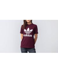 adidas trefoil tee maroon