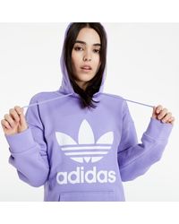adidas trefoil hoodie lila