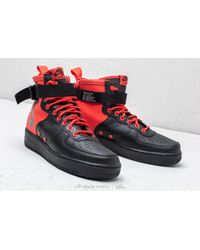 Nike Leather Sf Air Force 1 Mid Habanero Red/ Habanero Red for Men - Lyst