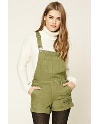 green overall shorts