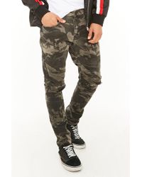distressed camo jeans mens