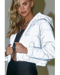 reflective cropped jacket womens