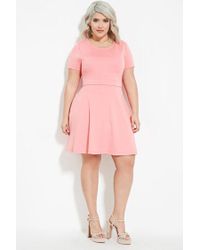 pink skater dress plus size