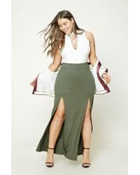 plus size green maxi skirt