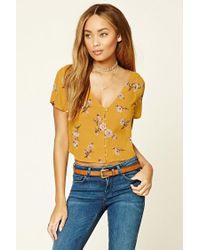 forever 21 yellow floral top