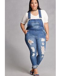 plus size distressed overalls
