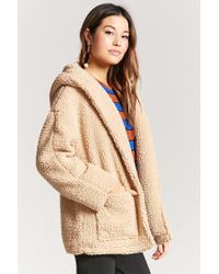 hooded faux shearling jacket