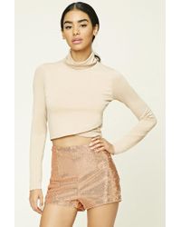 rose gold sequin shorts