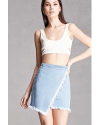 frayed wrap mini skirt