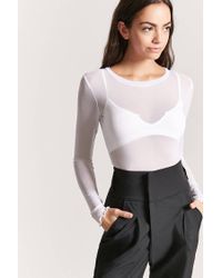 forever 21 white mesh top