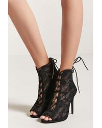 lace bootie heels
