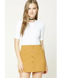 mustard denim skirt