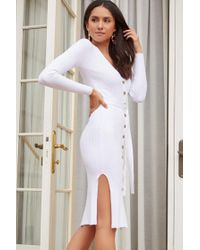 button sweater dress