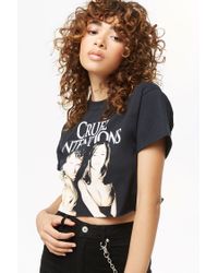 Forever 21 Cotton Cropped Cruel Intentions Graphic Tee In Black Lyst