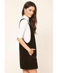 black corduroy overall dress