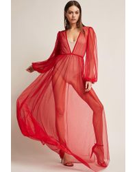 red sheer maxi dress