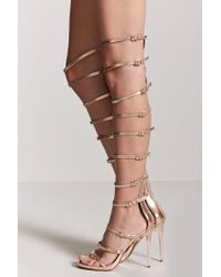 metallic gladiator heels