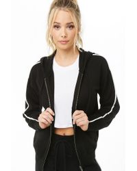 Forever 21 Active Contrast-trim Hoodie , Black/white