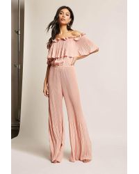 pleated chiffon jumpsuit