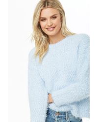 light blue fuzzy sweater