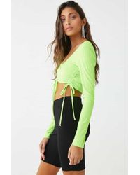 neon green ruched top