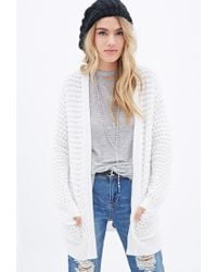 white slouchy cardigan