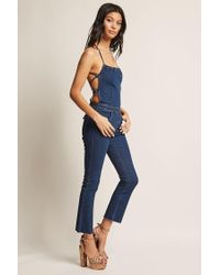 denim cami overalls by forever 21