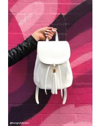 Forever 21 Faux Leather Mini Backpack in White - Lyst