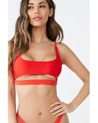 scoop neck cutout bikini top