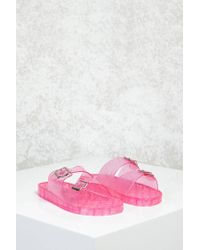 pink glitter jelly slides