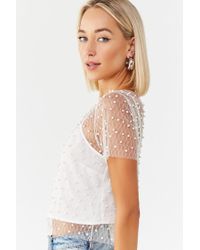 sheer pearl top